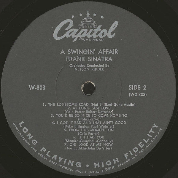Frank Sinatra - A Swingin' Affair! (LP) - Discogs image 4