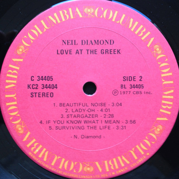 Neil Diamond - Love At The Greek: Recorded Live At The Greek Theatre (2xLP) - Discogs image 6