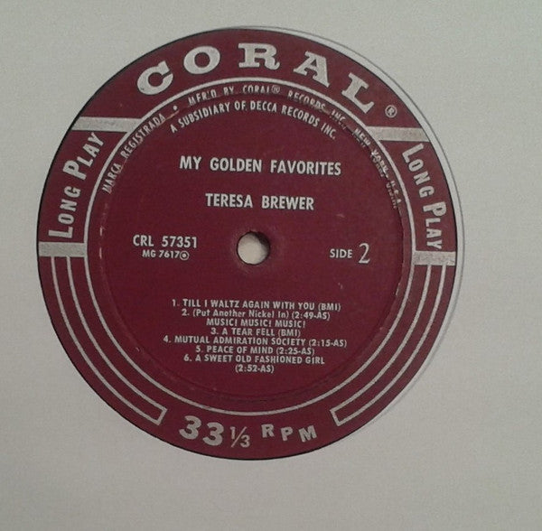 Teresa Brewer - My Golden Favorites (LP) - Discogs image 4