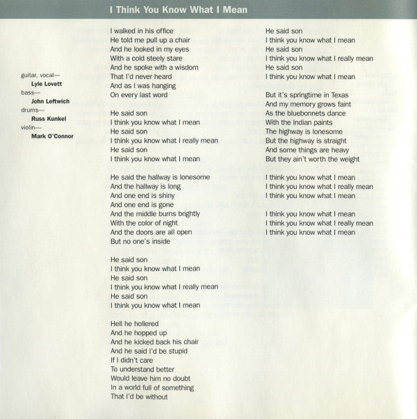 Lyle Lovett - I Love Everybody (CD) - Discogs image 7
