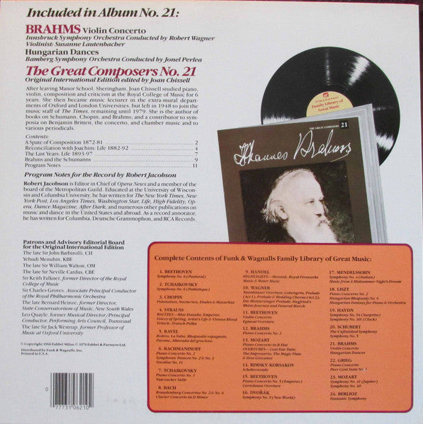 Johannes Brahms - Violin Concerto / Hungarian Dances (LP) - Discogs image 2
