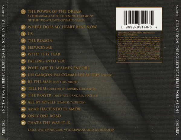 Céline Dion - The Collector's Series Volume One (CD) - Discogs image 4