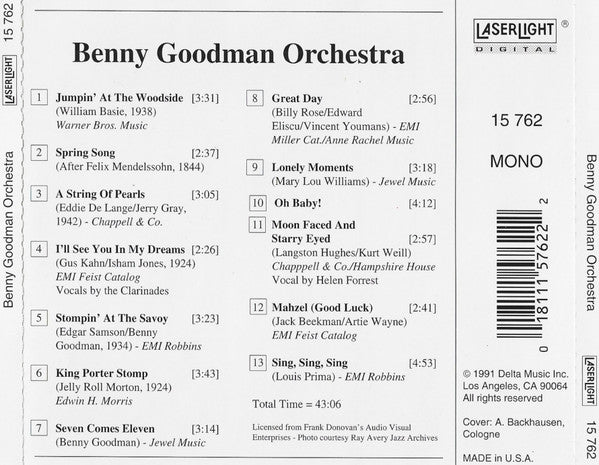 Benny Goodman And His Orchestra - Benny Goodman Orchestra (CD) - Discogs image 4