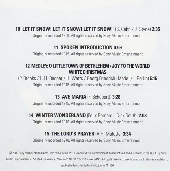 Frank Sinatra - Christmas Songs By Sinatra (CD) - Discogs image 5