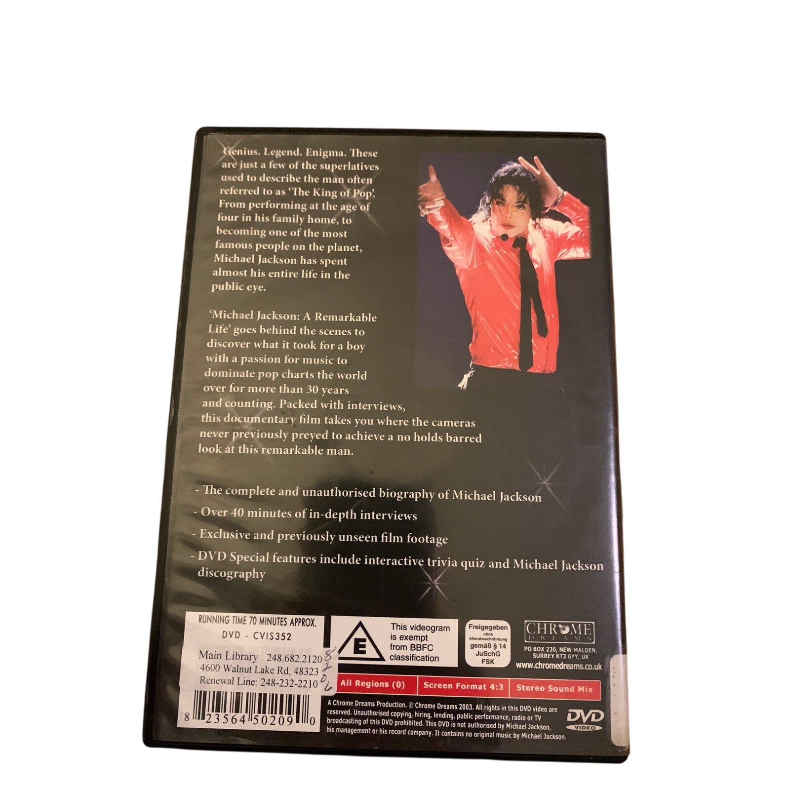 DVD] - Michael Jackson - A Remarkable Life (DVD, 2003) – Abrodos