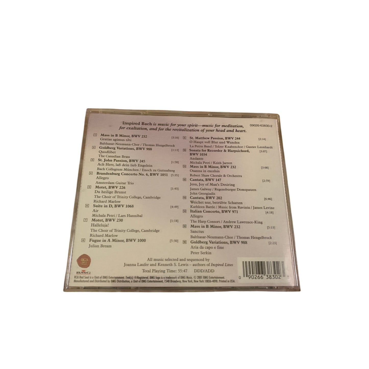 Various - Music to Enhance Your Spirit: Inspired Bach by Various (CD, 2001)