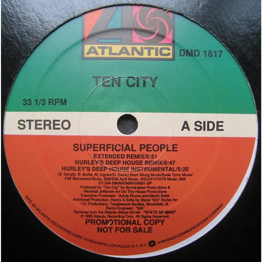 Ten City - Superficial People (12", Promo)