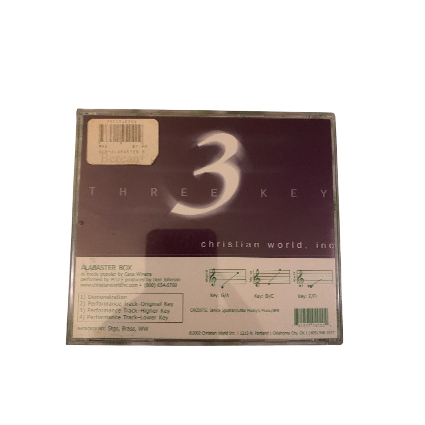 Christian World, Inc. ( In The Style of CeCe Winan ) - Alabaster Box (3 Key Performance Tracks w/ Demo CD)