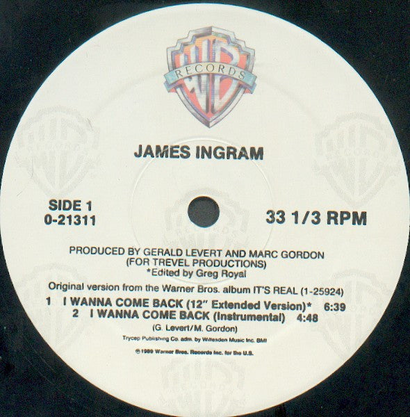 James Ingram : I Wanna Come Back (12", Maxi)