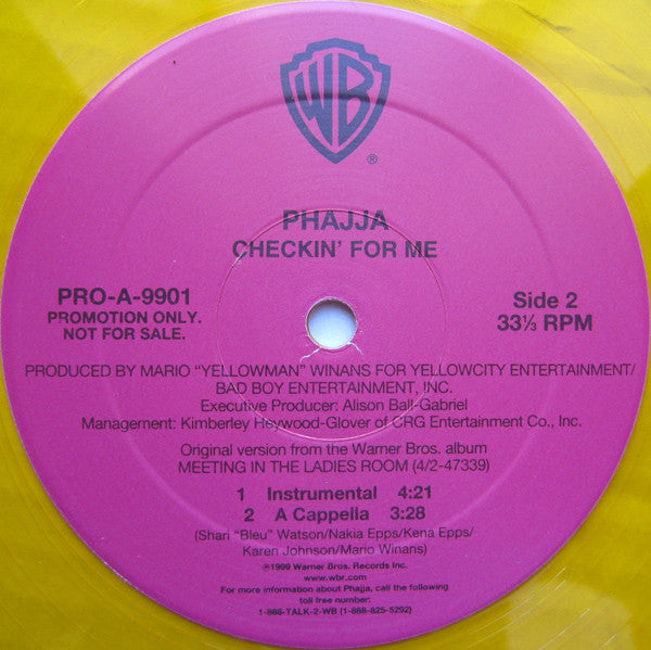 Phajja : Checkin' For Me (12", Promo, Cle)