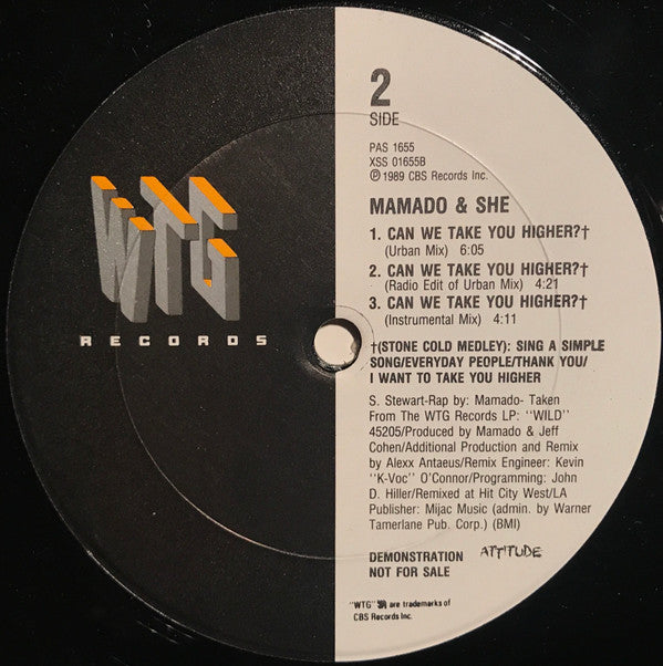 Mamado & She : Can We Take You Higher? (12", Promo)