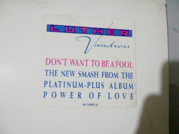 Luther Vandross : Don't Want To Be A Fool (12")