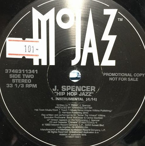 J. Spencer : Hip Hop Jazz (12", Single, Promo)