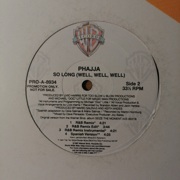 Phajja : So Long (Well, Well, Well) (12", Promo)