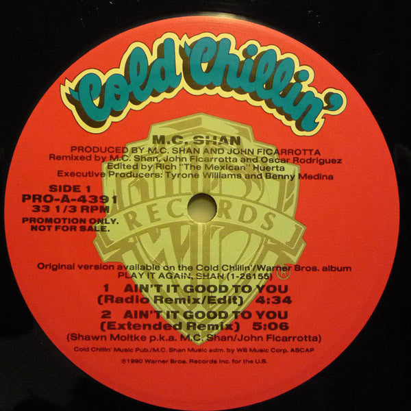 MC Shan : Ain't It Good To You (12", Promo)