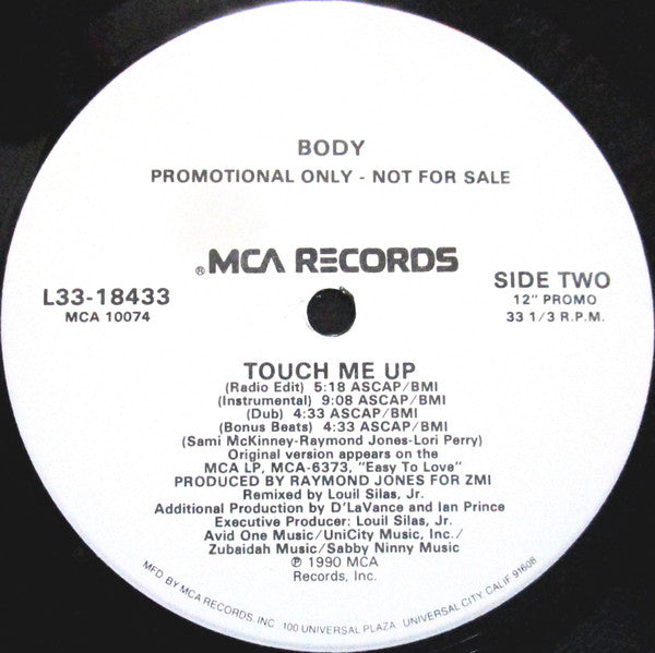 Body : Touch Me Up (12", Promo)