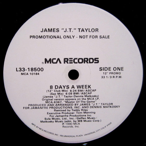 J.T. Taylor : 8 Days A Week (12", Promo)