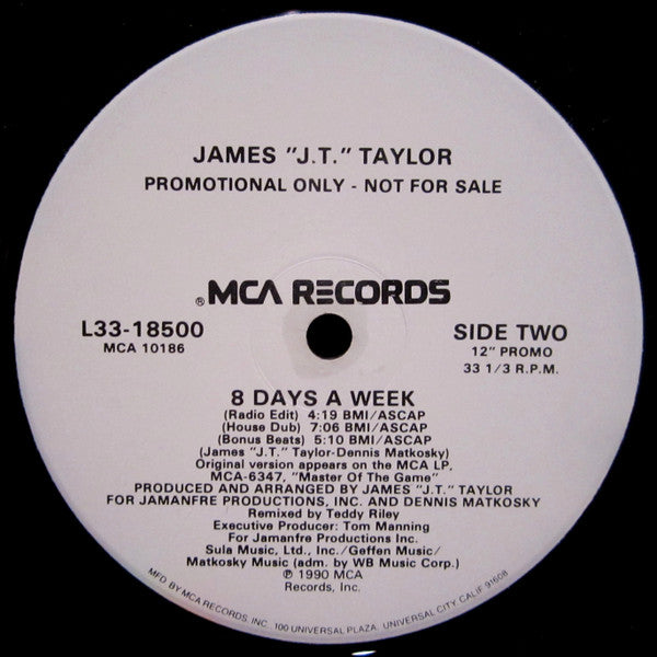 J.T. Taylor : 8 Days A Week (12", Promo)