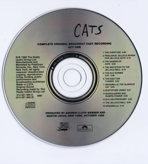 Andrew Lloyd Webber : Cats (Complete Original Broadway Cast Recording) (2xCD, Album)