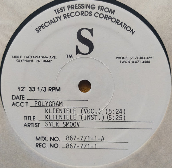 Sylk Smoov : Klientele (12", TP)