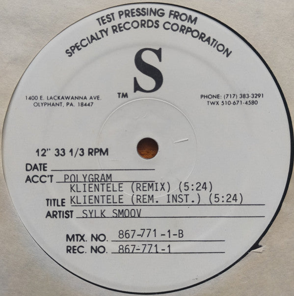 Sylk Smoov : Klientele (12", TP)