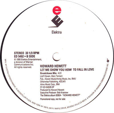 Howard Hewett : Let Me Show You How To Fall In Love (12", Promo)