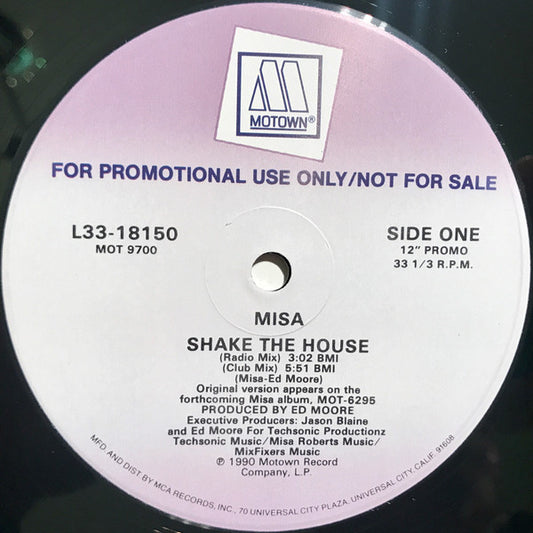 Misa : Shake The House (12", Single, Promo)
