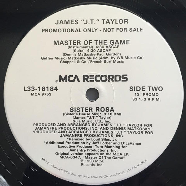 J.T. Taylor : Master Of The Game (12", Promo)