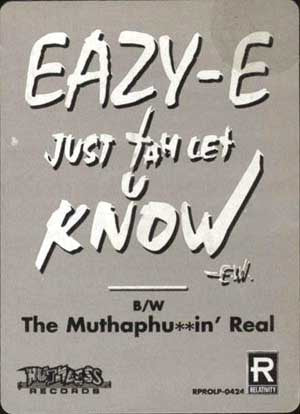 Eazy-E : Just Tah Let U Know (12", Promo)