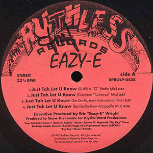 Eazy-E : Just Tah Let U Know (12", Promo)