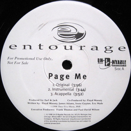 Entourage (2) : Page Me (12", Promo)
