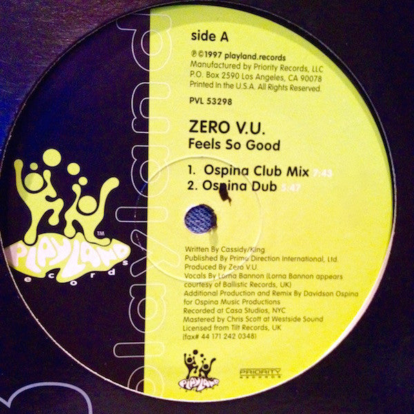 Zero V.U. : Feels So Good (12")
