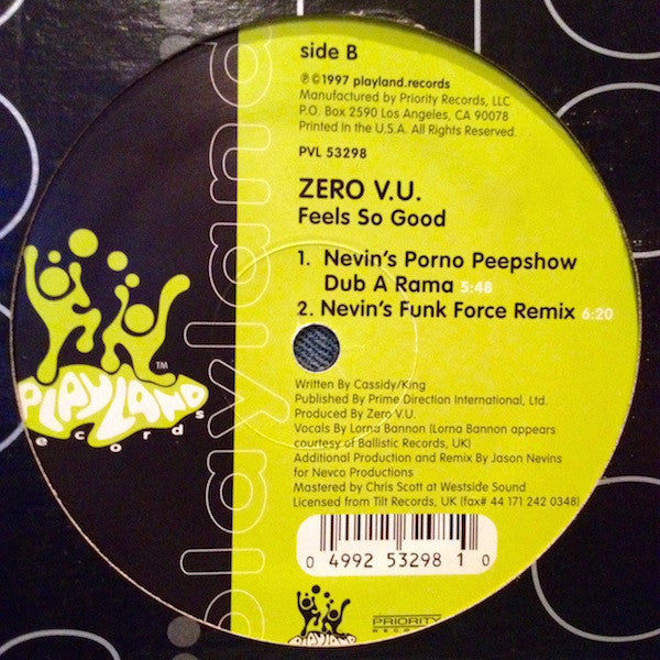 Zero V.U. : Feels So Good (12")