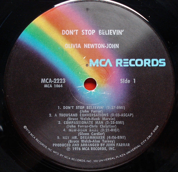 Olivia Newton-John : Don't Stop Believin' (LP, Album, Glo)