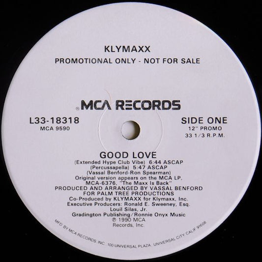 Klymaxx : Good Love (12", Single, Promo)