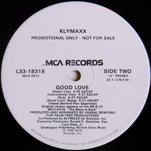 Klymaxx : Good Love (12", Single, Promo)