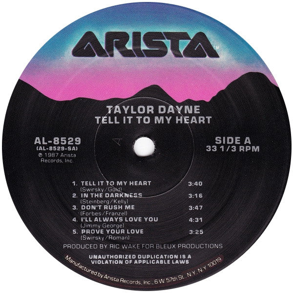 Taylor Dayne : Tell It To My Heart (LP, Album)