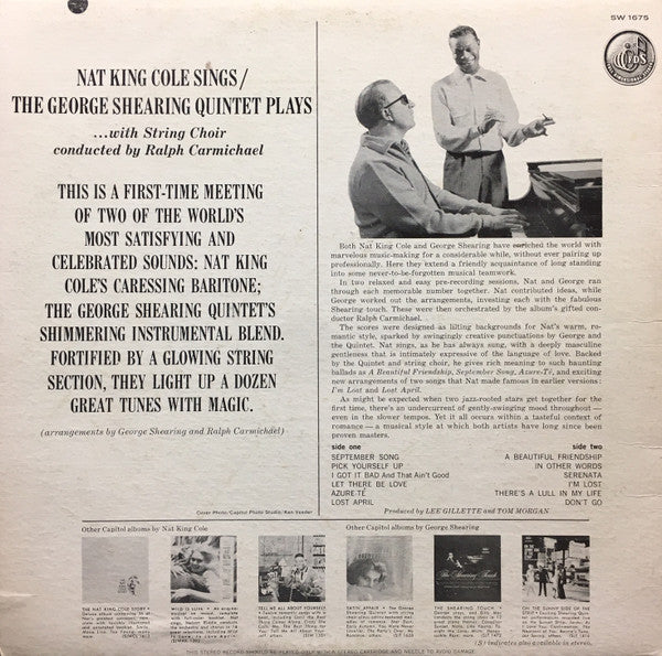 Nat King Cole / George Shearing : Nat King Cole Sings / George Shearing Plays (LP, Album, Los)