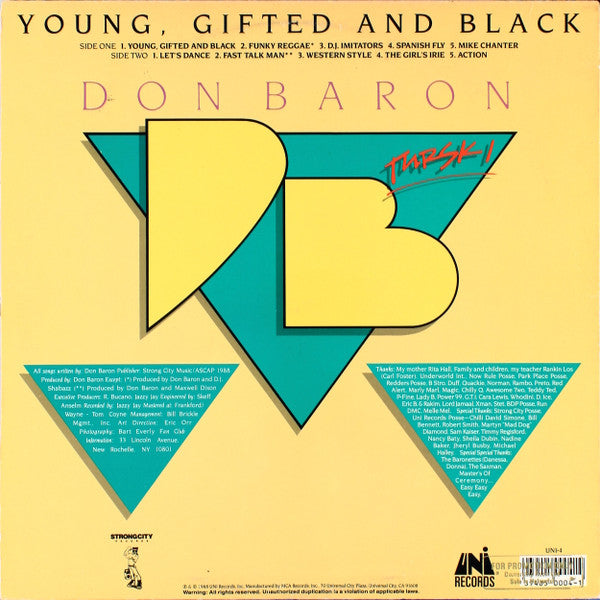 Don Baron : Young, Gifted And Black (LP, Album, Glo)