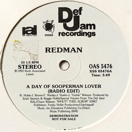 Redman : A Day Of Sooperman Lover (12", Promo)