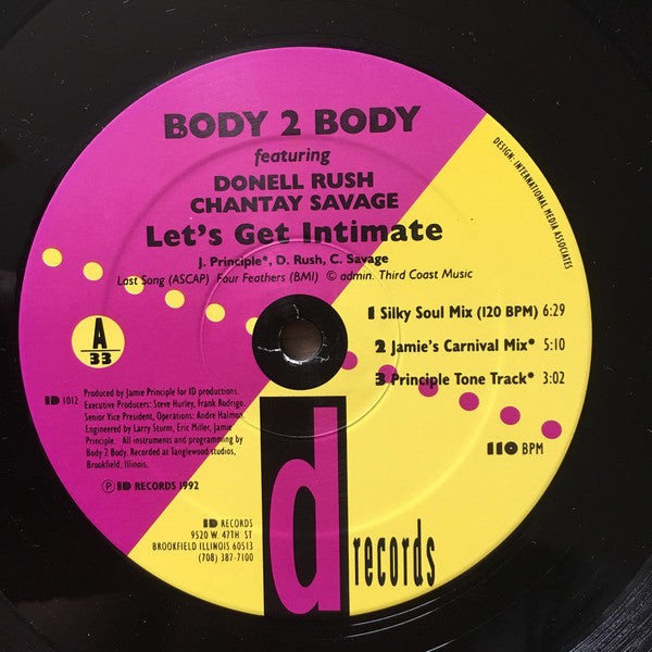 Body 2 Body Featuring Donnell Rush & Chantay Savage : Let's Get Intimate (12")