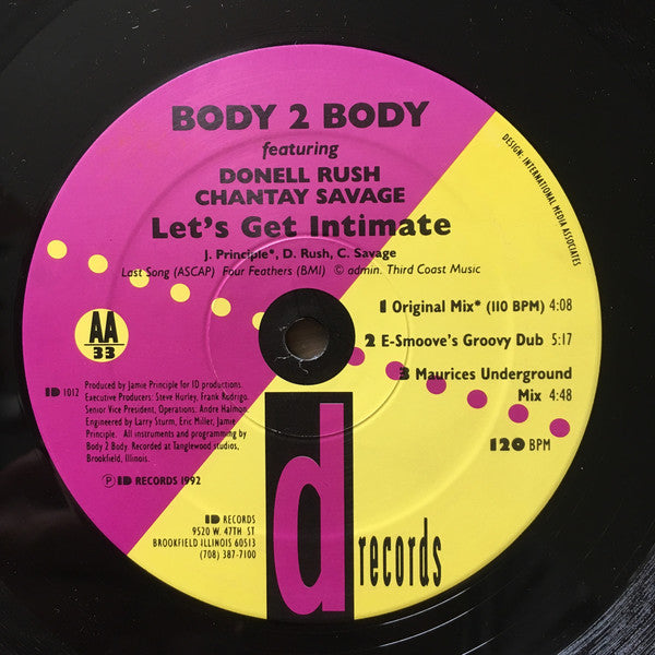 Body 2 Body Featuring Donnell Rush & Chantay Savage : Let's Get Intimate (12")
