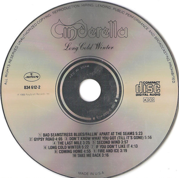 Cinderella (3) : Long Cold Winter  (CD, Album)