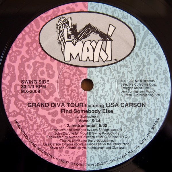 Grand Diva Tour Featuring Lisa Carson : Find Somebody Else (12")