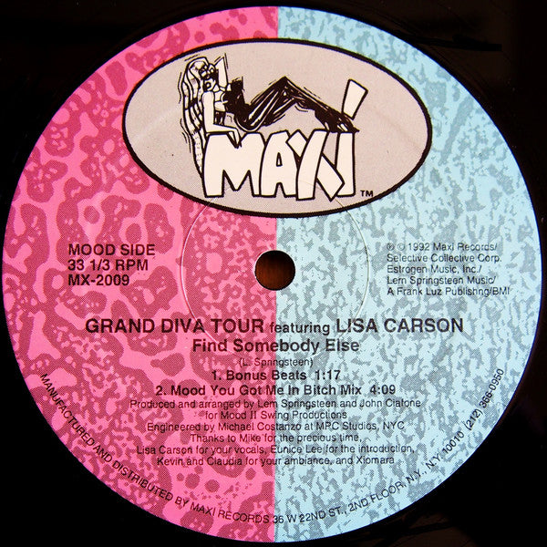 Grand Diva Tour Featuring Lisa Carson : Find Somebody Else (12")