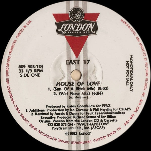 East 17 : House Of Love (12", Promo)