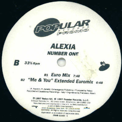 Alexia : Number One (12", Promo)