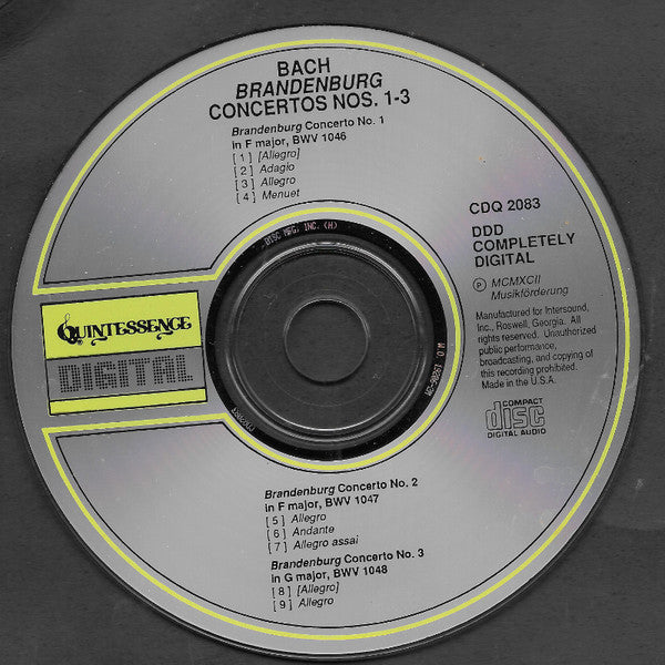 Johann Sebastian Bach : Brandenburg Concertos Nos. 1-3 (CD, Album)