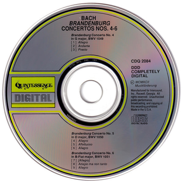 Johann Sebastian Bach : Brandenburg Concertos Nos. 4-6 (CD, Album)