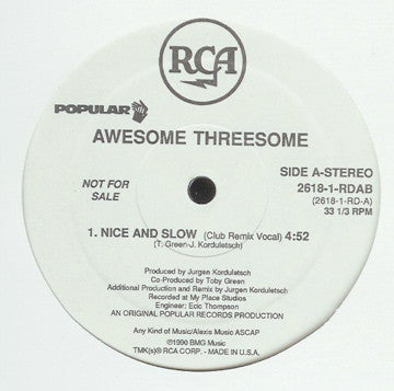 Awesome Threesome : Nice And Slow (12", Promo)
